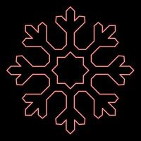 Neon snowflake red color vector illustration image flat style