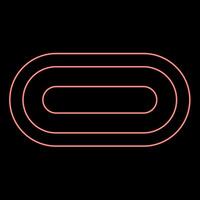 Neon uSB type C thunderbolt interface lightning port socket connector red color vector illustration image flat style