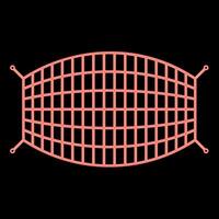 Neon fishnet rope net red color vector illustration image flat style