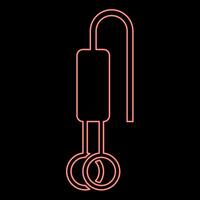 Neon electric immersion heater for water red color vector illustration image flat style