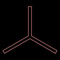 Neon 3D axis coordinate system measurement modeling space XYZ tridimensional red color vector illustration image flat style