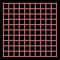 Neon square grid checkered red color vector illustration image flat style