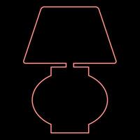 Neon desk lamp red color vector illustration image flat style