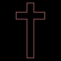 Neon cross red color vector illustration image flat style