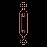 Neon turnbuckle tensioning wire concept hardware red color vector illustration image flat style