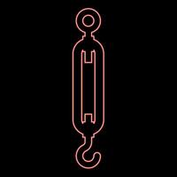 Neon turnbuckle tensioning wire concept hardware red color vector illustration image flat style