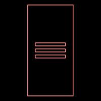 Neon metal cabinet steel locker box red color vector illustration image flat style