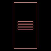 Neon metal cabinet steel locker box red color vector illustration image flat style