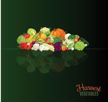 Diverse Fresh Fruits and Vegetables Against Colorful Backgrounds Emphasizing Dietary Variety vector