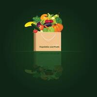 Diverse Fresh Fruits and Vegetables Against Colorful Backgrounds Emphasizing Dietary Variety vector