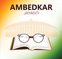 Dr Bhimrao Ramji Ambedkar with Constitution of India for Ambedkar Jayanti on 14 April vector