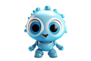 ai généré mignonne peu robot sur transparent Contexte png image