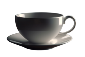 ai generiert Tee Tasse mit Untertasse auf transparent Hintergrund png Bild