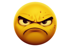 AI generated Angry face emoji on transparent background PNG image