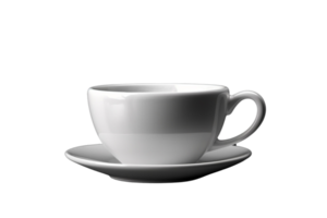 ai generiert Tee Tasse mit Untertasse auf transparent Hintergrund png Bild