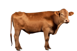 ai généré marron vache sur transparent Contexte png image