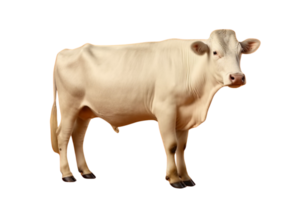 AI generated White cow with horns on transparent background PNG image