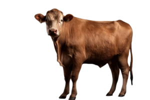 AI generated Brown cow on transparent background PNG image