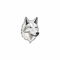 AI generated Geometric colorful wolf logo vector icon design template