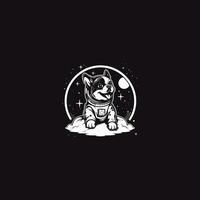 AI generated Dog in space logo vector icon design
