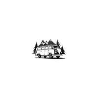 AI generated Camper van logo vector icon design