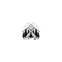 AI generated Camping logo vector icon flat design template