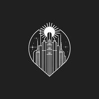 AI generated God city logo design vector icon flat illustration