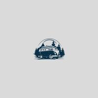 AI generated Camper van logo vector icon design template