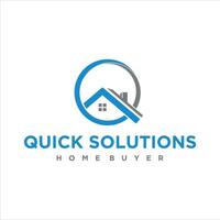 initials Q letter real estate business logo design vector