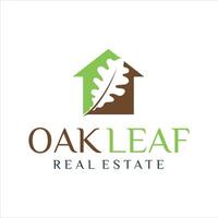 oak leaf real estate logo design template vector. vector