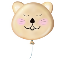 a cartoon cat balloon with a face png