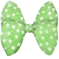 a green bow with polka dots on it png