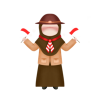 indonesian scout illustration png