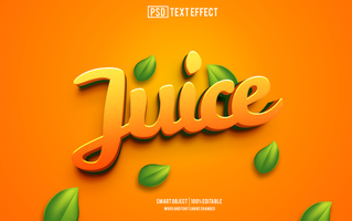 juice text effect, font editable, typography, 3d text psd