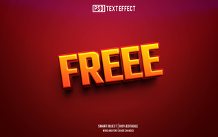 fri text effekt, font redigerbar, typografi, 3d text psd