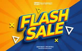 flash sale text effect, font editable, typography, 3d text psd