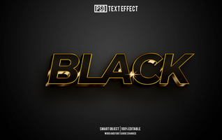 negro texto efecto, fuente editable, tipografía, 3d texto psd