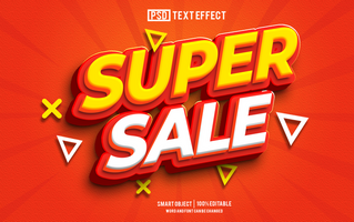 super sale text effect, font editable, typography, 3d text psd