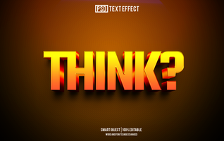think text effect, font editable, typography, 3d text psd