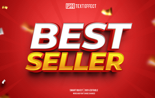 migliore venditore testo effetto, font modificabile, tipografia, 3d testo psd