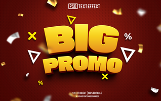 big promo text effect, font editable, typography, 3d text psd