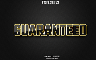 guaranted text effect, font editable, typography, 3d text psd