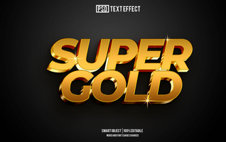 super gold text effect, font editable, typography, 3d text psd