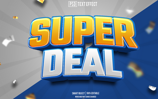 super deal text effect, font editable, typography, 3d text psd