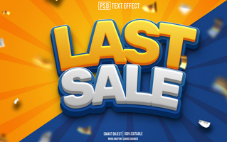 last sale text effect, font editable, typography, 3d text psd