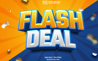 flash sale text effect, font editable, typography, 3d text psd