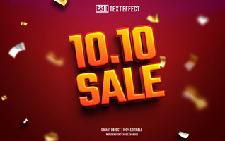 10 10 sale text effect, font editable, typography, 3d text psd