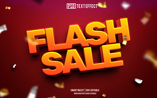flash sale text effect, font editable, typography, 3d text psd