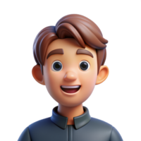 3d character people close up portrait, smiling nice, 3d Avartar or icon, png