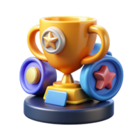 Awards icon set. cup prize award golden trophy, stars and goblets. UI Achievement Badges. png